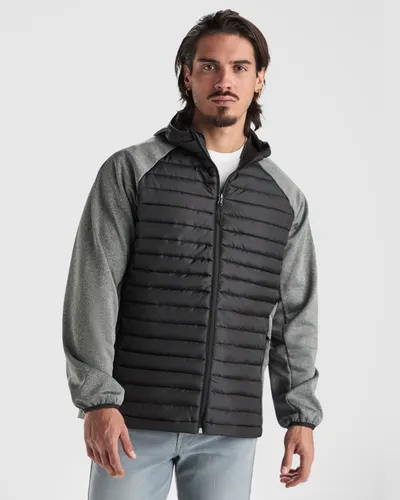 Chaqueta acolchada con capucha dos tejidos personalizable