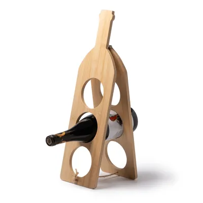 Botellero plegable de bambú Alsac para 3 botellas personalizable