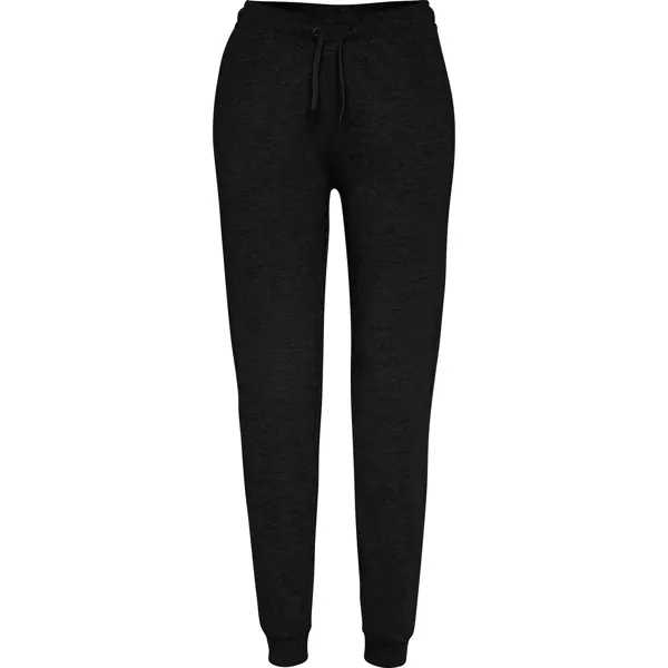 Pantalón de chándal recto felpa Adelpho 280 g mujer en negro de 60% algodón / 40% poliéster, 280 g/m², vista frontal