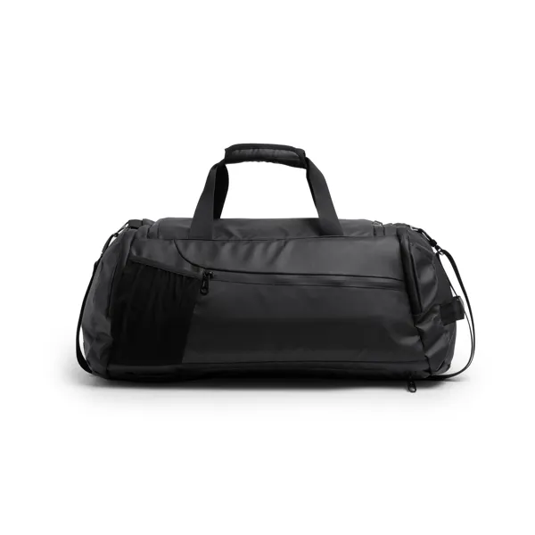 Mochila de viaje polipiel Fantom con zona para calzado en negro de PU leather, vista frontal