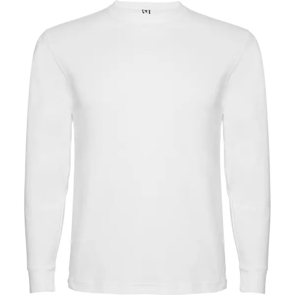 Camiseta de algodón Pointer 165 g manga larga en blanco de 100% algodón, punto liso, 165 g/m², vista frontal