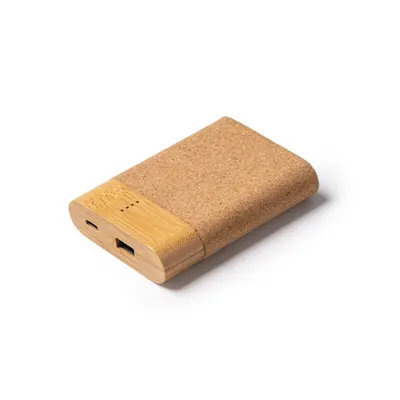 Batería externa Kobe 5.000 mAh corcho y bambú personalizable