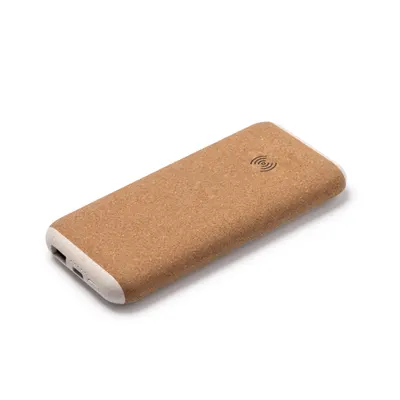 Batería externa 10.000 mAh corcho inalámbrica personalizable