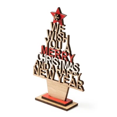 Árbol navideño de madera con base desmontable personalizable
