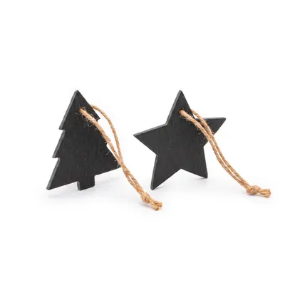 Adorno navideño de pizarra con lazo personalizable
