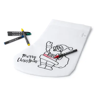 Calcetín navideño non woven para colorear personalizable