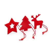 Set Carol de 3 adornos navideños de fieltro de poliéster, vista frontal