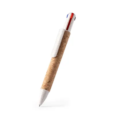 Bolígrafo 4 tintas corcho y fibra de trigo personalizable
