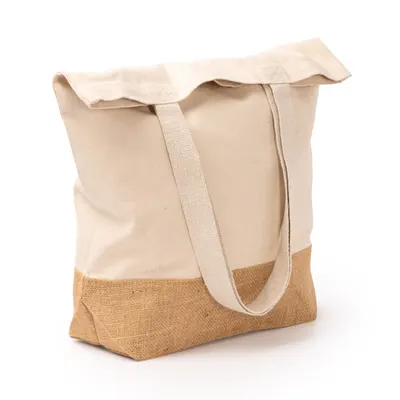 Bolsa de algodón reciclado y yute Mendes 330 g personalizable