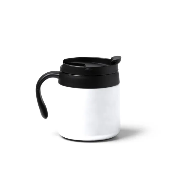 Taza térmica de acero reciclado Vake con tapa 350 ml en blanco de acero inoxidable 304 reciclado, vista frontal