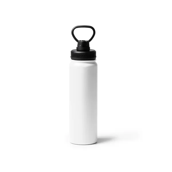 Bidón deportivo de acero Polit doble pared 750 ml en blanco de acero inoxidable, vista frontal