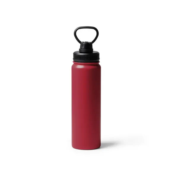 Bidón deportivo de acero Polit doble pared 750 ml en rojo de acero inoxidable, vista frontal
