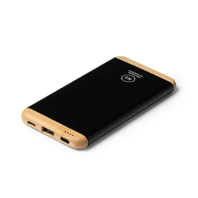 Batería externa Guler 5.000 mAh aluminio y bambú personalizable