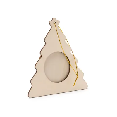 Adorno navideño portafotos de madera personalizable