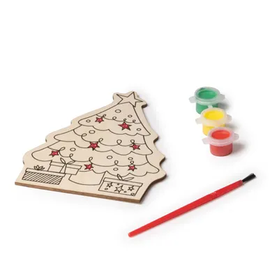 Set Candel para colorear navideño de madera con pinturas personalizable
