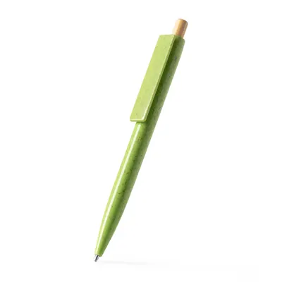 Bolígrafo fibra de trigo pulsador de bambú Carini personalizable