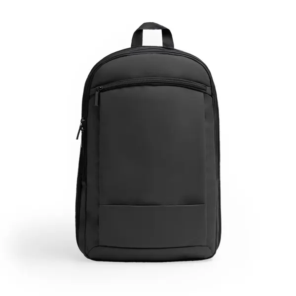 Mochila portátil Binder 17 pulgadas polipiel 15 l en negro de poliéster reciclado RPET y PU leather, vista frontal
