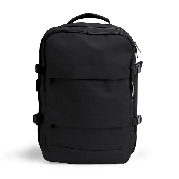 Mochila de viaje RPET Margot 30 l portátil 17,3 pulgadas en negro de poliéster reciclado RPET, vista frontal