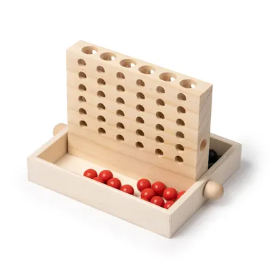 Juego 4 en raya de madera desmontable personalizable