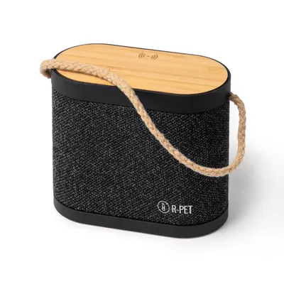 Altavoz Bluetooth 5 W bambú carga inalámbrica 15 W personalizable