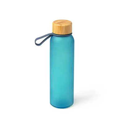 Botella de cristal reciclado Voznan 500 ml tapón de bambú