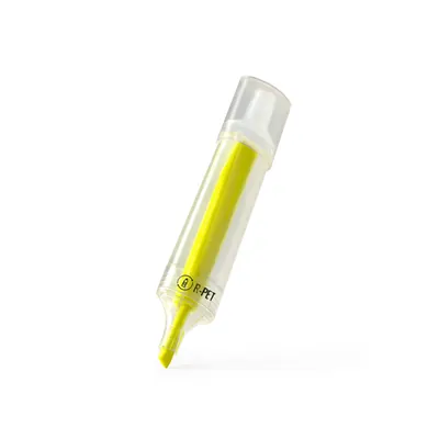 Marcador flúor amarillo de plástico reciclado personalizable