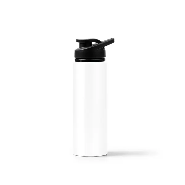 Bidón de aluminio reciclado Raiden metalizado 800 ml en blanco de aluminio reciclado, vista frontal