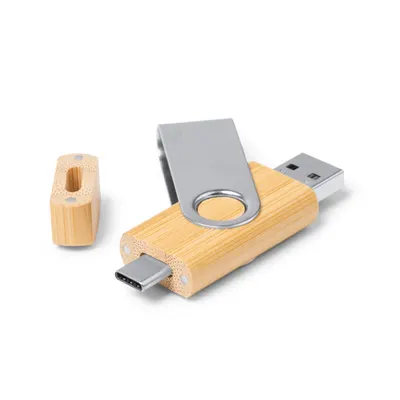 Memoria USB Gatlin 3.0 32 GB bambú Tipo C personalizable