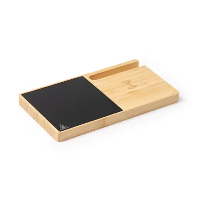 Calentador de tazas bambú Naser con carga de 15 W personalizable