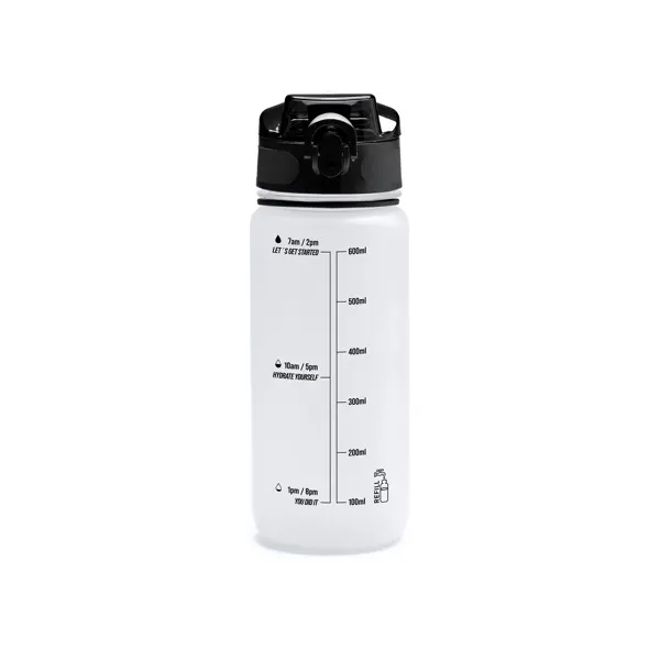 Bidón PCTG translúcido Rigon 750 ml con indicador en blanco de PCTG, vista frontal