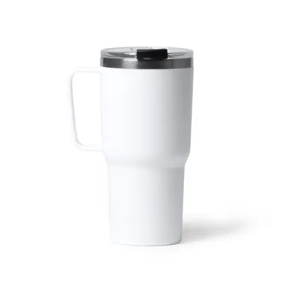 Taza de acero y PP Kencher doble capa con tapa 500 ml personalizable