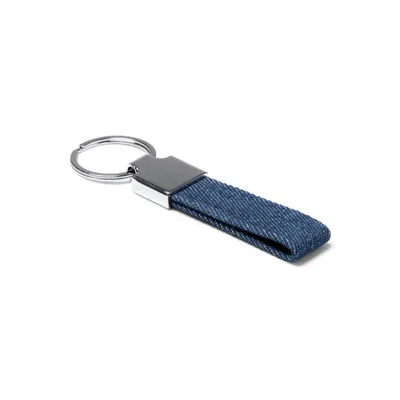 Llavero rectangular de tejido vaquero Brady personalizable