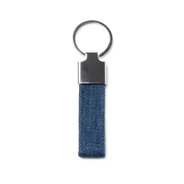 Llavero rectangular de tejido vaquero Brady en denim vigore de tejido vaquero, vista frontal