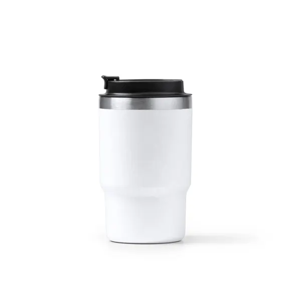 Vaso térmico de acero reciclado Venturi para coche 560 ml en blanco de acero inoxidable reciclado, vista frontal
