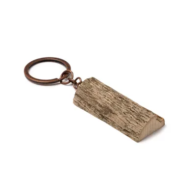 Llavero de madera Topac tronco con anilla personalizable