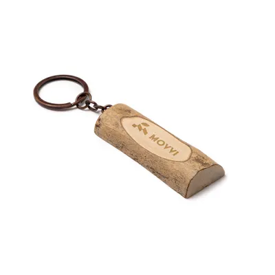 Llavero de madera Telmon tronco con hendidura personalizable
