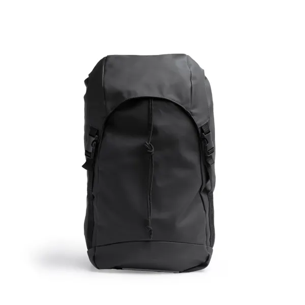 Mochila portátil Jarvis 15 pulgadas polipiel solapa en negro de PU leather, vista frontal