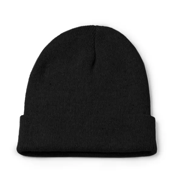 Gorro de doble capa RPET Rosmal 230 g/m² en negro de poliéster reciclado RPET 230 g/m², vista frontal