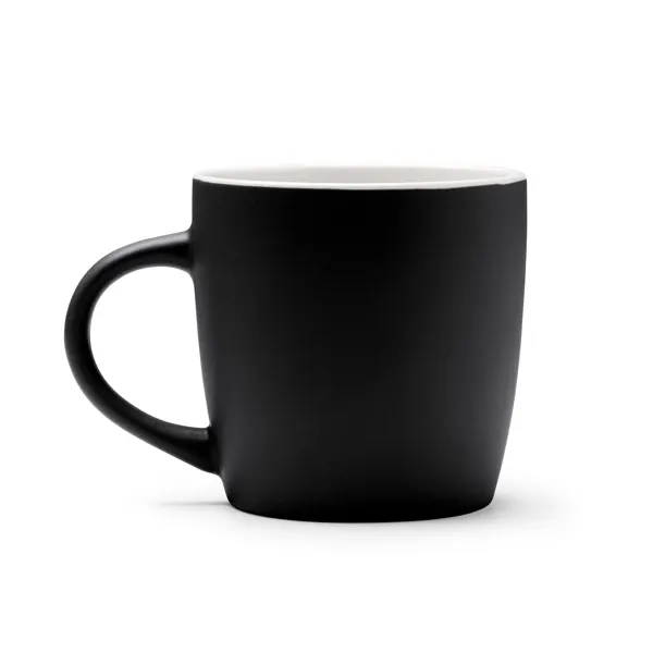 Taza de cerámica mate Amit compacta 230 ml en negro de cerámica, vista frontal
