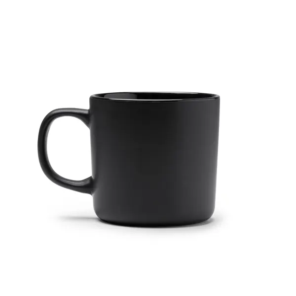 Taza de cerámica mate Molis compacta 300 ml en negro de cerámica, vista frontal
