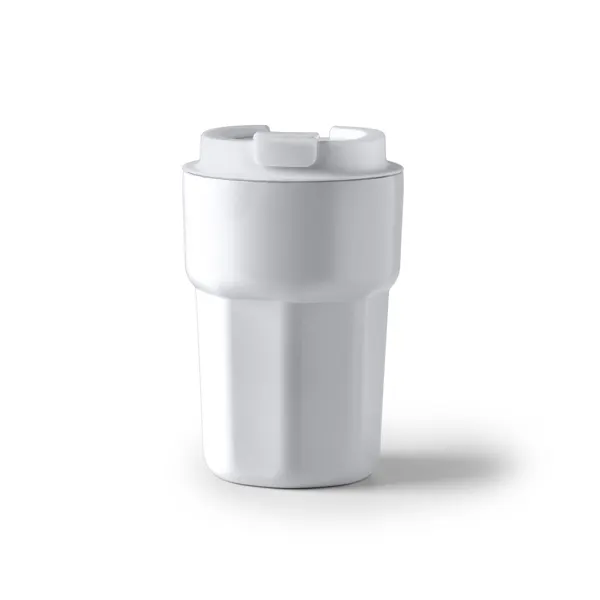 Vaso térmico de acero Oster doble pared 350 ml en blanco de acero inoxidable 304, vista frontal