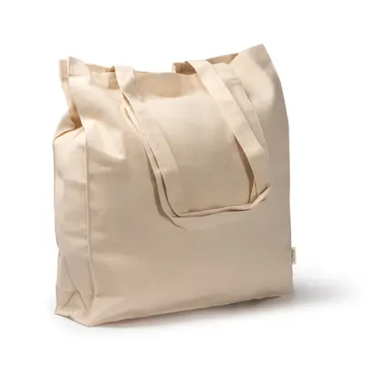 Bolsa de algodón orgánico Lopis 220 g con fuelle personalizable