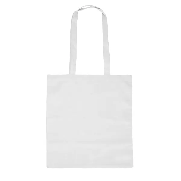 Bolsa de algodón Mika 180 g con asas largas en blanco de algodón 180 g/m², vista frontal