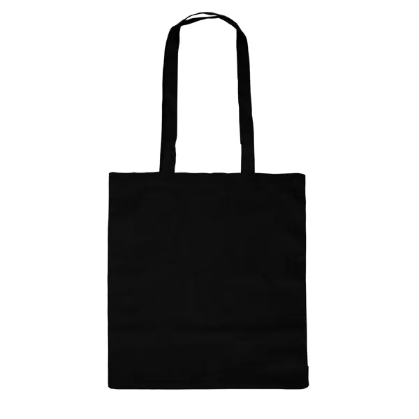 Bolsa de algodón Mika 180 g con asas largas en negro de algodón 180 g/m², vista frontal