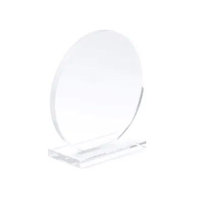 Trofeo cristal circular y estuche, grabado 120 mm personalizable