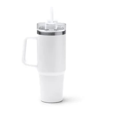 Taza térmica de acero reciclado Kranston con pajita 870 ml personalizable