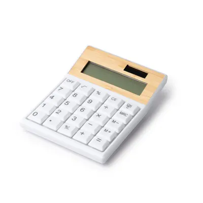 Calculadora 8 dígitos ABS reciclado y bambú personalizable