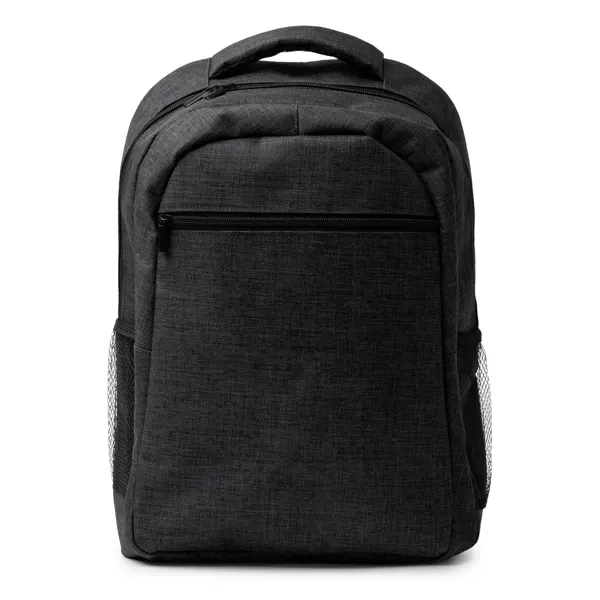 Mochila portátil Megan 15 pulgadas RPET 600D en negro de RPET, vista frontal