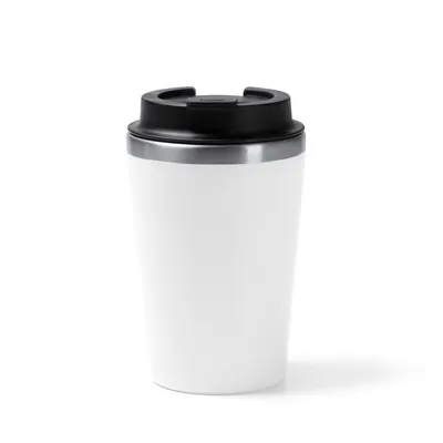 Vaso doble pared de acero y PP Horan con dosificador 350 ml personalizable