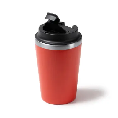 Vaso doble pared de acero y PP Horan con dosificador 350 ml personalizable